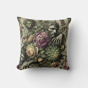 Der florabanische Kult - Gotisches Blumendesign Kissen