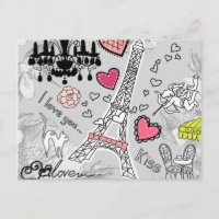 Der Floral Paris Eiffelturm ist schwarz, rosa und