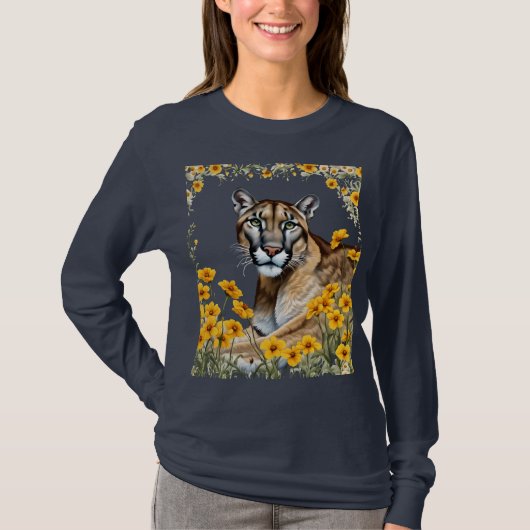 Der Florida-Panther mit Coreopsis-Rand T-Shirt (Vorderseite)