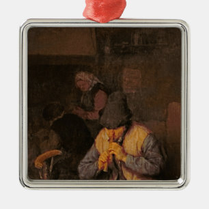 Der Flötenspieler, 17. Jahrhundert Silbernes Ornament