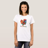 Der Flowy Frauen De Colores Rooster Gallo T-Shirt (Vorne ganz)