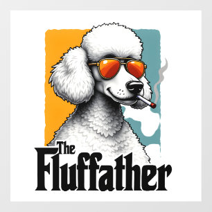 Der Fluffather Pudel Vintage Lustiger Hund Mafia V Fensteraufkleber