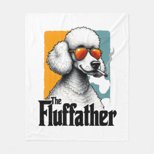 Der Fluffather Pudel Vintage Lustiger Hund Mafia V Fleecedecke