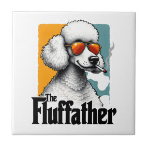 Der Fluffather Pudel Vintage Lustiger Hund Mafia V Fliese
