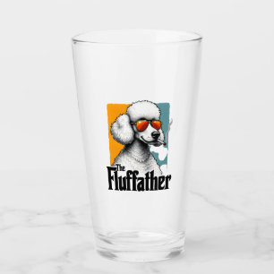 Der Fluffather Pudel Vintage Lustiger Hund Mafia V Glas