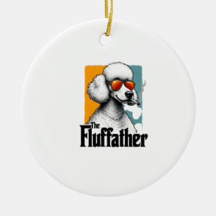 Der Fluffather Pudel Vintage Lustiger Hund Mafia V Keramik Ornament