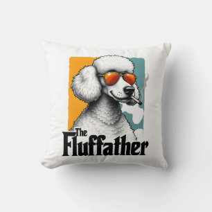Der Fluffather Pudel Vintage Lustiger Hund Mafia V Kissen