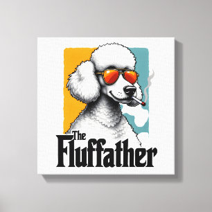 Der Fluffather Pudel Vintage Lustiger Hund Mafia V Leinwanddruck