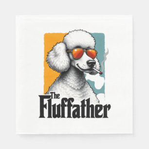 Der Fluffather Pudel Vintage Lustiger Hund Mafia V Serviette