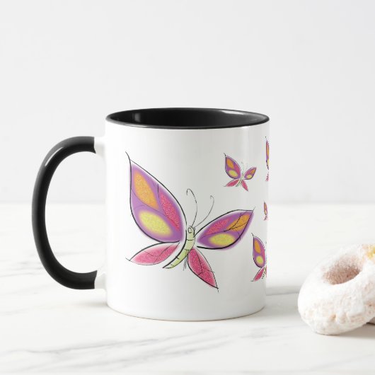 Der Flug der Flutterby-Kaffee-Tasse Tasse (Mit Donut)