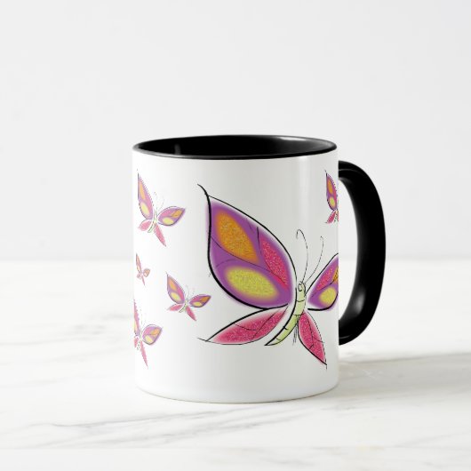 Der Flug der Flutterby-Kaffee-Tasse Tasse (VorderseiteRechts)