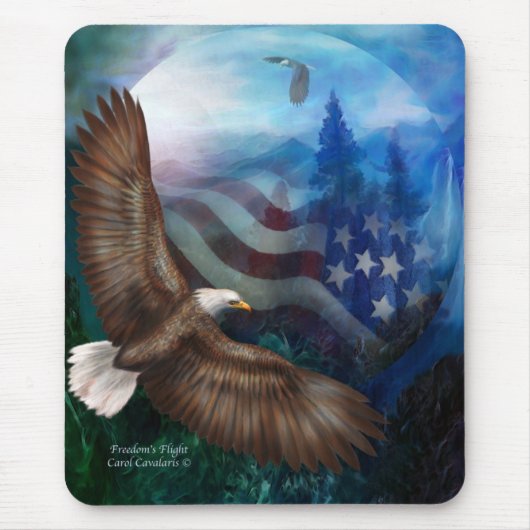 Der Flug der Freiheit - Eagle-Kunst Mousepad (Vorne)