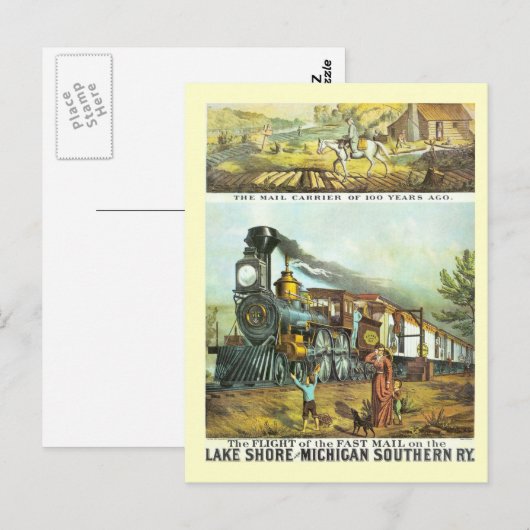 Der Flug der schnellen Post Postkarte (Vorne/Hinten)