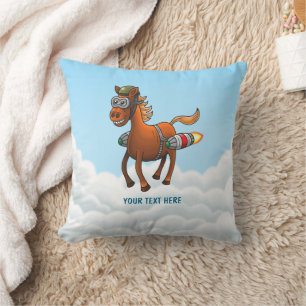Der Flug des Ponys mit Raketen Kissen