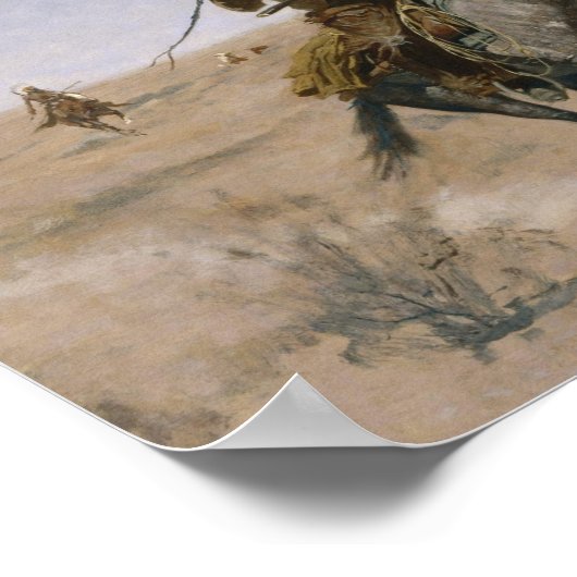 Der Flug - Frederic Remington 1895 Poster (Ecke)