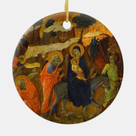Der Flug in Ägypten durch Duccio schöne Kunst Keramik Ornament (Hinten)