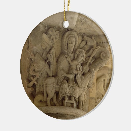 Der Flug in Ägypten, Spalten-Hauptstadtsentlastung Keramikornament (Links)