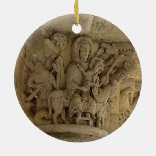 Der Flug in Ägypten, Spalten-Hauptstadtsentlastung Keramikornament (Hinten)