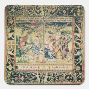 Der Flug in Ägypten und die Verehrung von Quadratischer Aufkleber