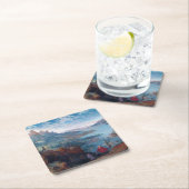 Der Flug nach Ägypten, Pieter Bruegel Rechteckiger Pappuntersetzer (Vor Ort)