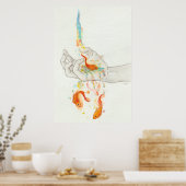 Der Flug von Goldfisch Poster (Küche)