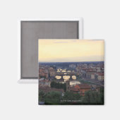 Der Fluss Arno und die Ponte Vecchio in Florenz, Magnet (Vorderseite/Rückseite)