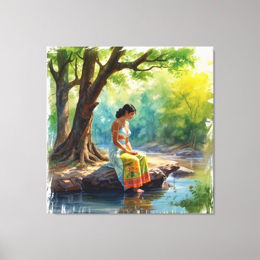 Der Fluss der Gedanken Wall Art Leinwanddruck (Vorderseite)