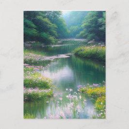 Der Fluss der Stille, der Lazy-Fluss im Wald Postkarte