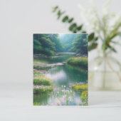 Der Fluss der Stille, der Lazy-Fluss im Wald Postkarte (Stehend Vorderseite)