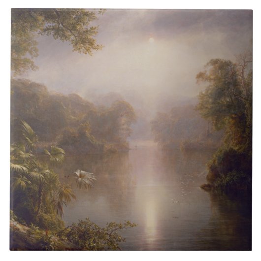 Der Fluss des Lichts (Morgen in den Tropen) Fliese (Vorderseite)