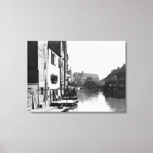 Der Fluss Gera in Erfurt, Thiringia, c.1910 Leinwanddruck