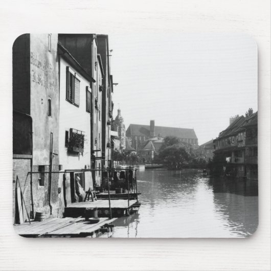 Der Fluss Gera in Erfurt, Thiringia, c.1910 Mousepad (Vorne)
