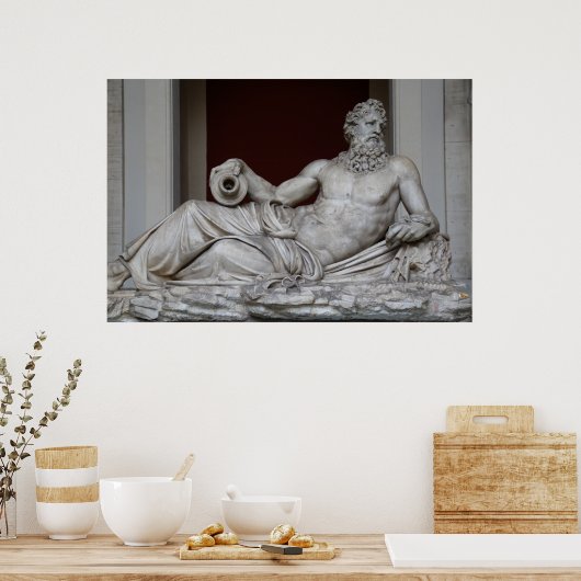 Der Fluss Gott Tiber im Vatikanischen Museum Poster (Küche)