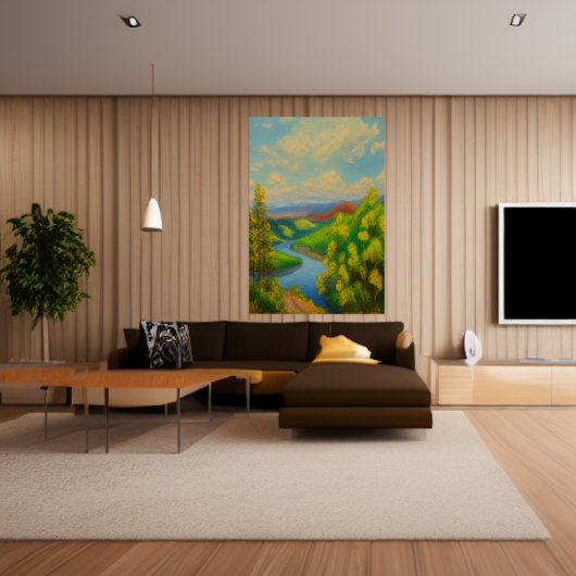 Der Fluss im Wald | AI Art Poster