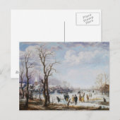 Der Fluss im Winter Postcard Postkarte (Vorne/Hinten)
