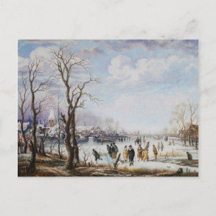 Der Fluss im Winter Postcard Postkarte