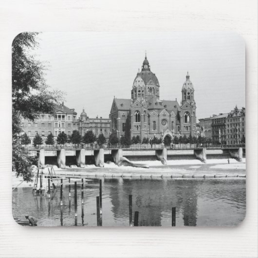 Der Fluss Isar in München, c.1910 Mousepad (Vorne)
