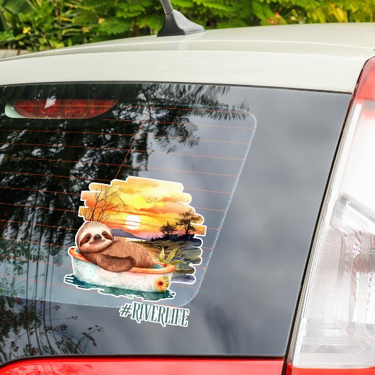 Der Fluss Life Sloth | Sommer Spaß Decal Aufkleber
