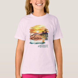 Der Fluss Life Sloth | T - Shirt für Niedliche Mäd