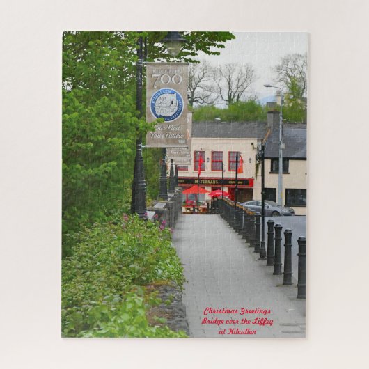 Der Fluss Liffey Kilcullen. Weihnachtsgrüße Puzzle (Vertikal)