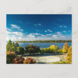 Der Fluss Ohio in Evansville, Indiana im Herbst Postkarte
