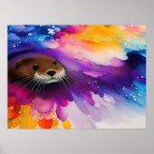 Der Fluss Otter | Farbige digitale Malerei Poster (Vorne)
