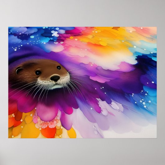 Der Fluss Otter | Farbige digitale Malerei Poster (Vorne)