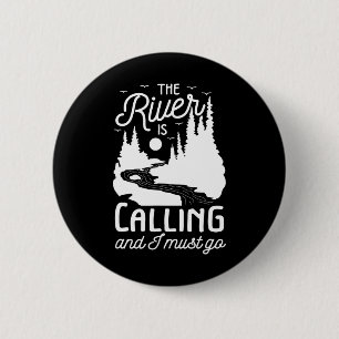 Der Fluss ruft mich an, zu einem weißen Wasserraft Button