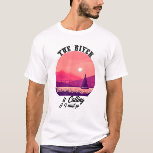 Der Fluss ruft und ich muss Vintagen Sonnenunterga T-Shirt