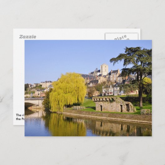 Der Fluss Sarthe bei Le Mans in Frankreich Postkarte (Vorne/Hinten)