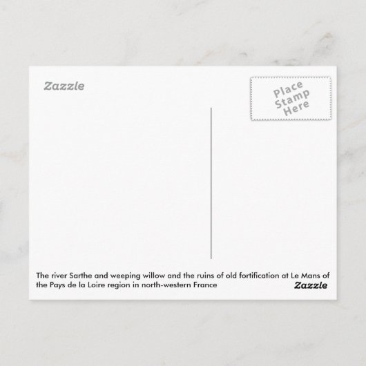 Der Fluss Sarthe bei Le Mans in Frankreich Postkarte (Rückseite)