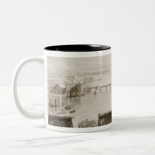 Der Fluss Shannon und Limerick Zweifarbige Tasse (Links)