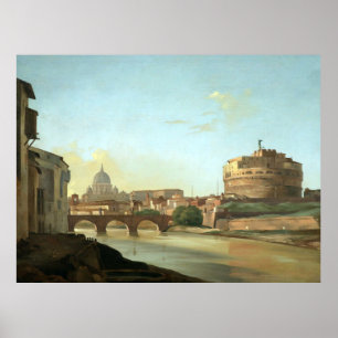 Der Fluss Tiber bei Castel Sant'Angelo Poster