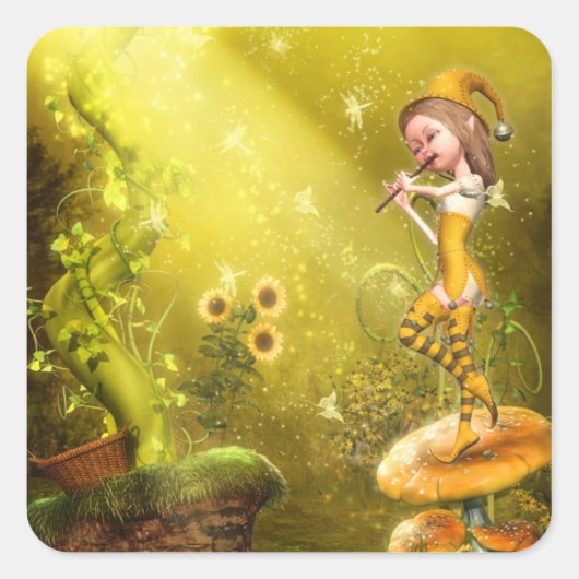 Der Flutist-Aufkleber Quadratischer Aufkleber (Vorderseite)